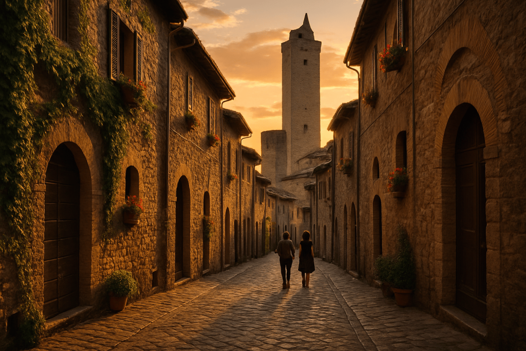 Walk into beauty of Siena and San Giminiano