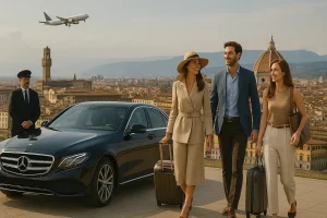 Tourists departing Florence with a private luxury chauffeur service – Fattori Travel Experiences